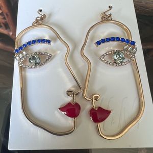 H&M Metal Face Earrings
